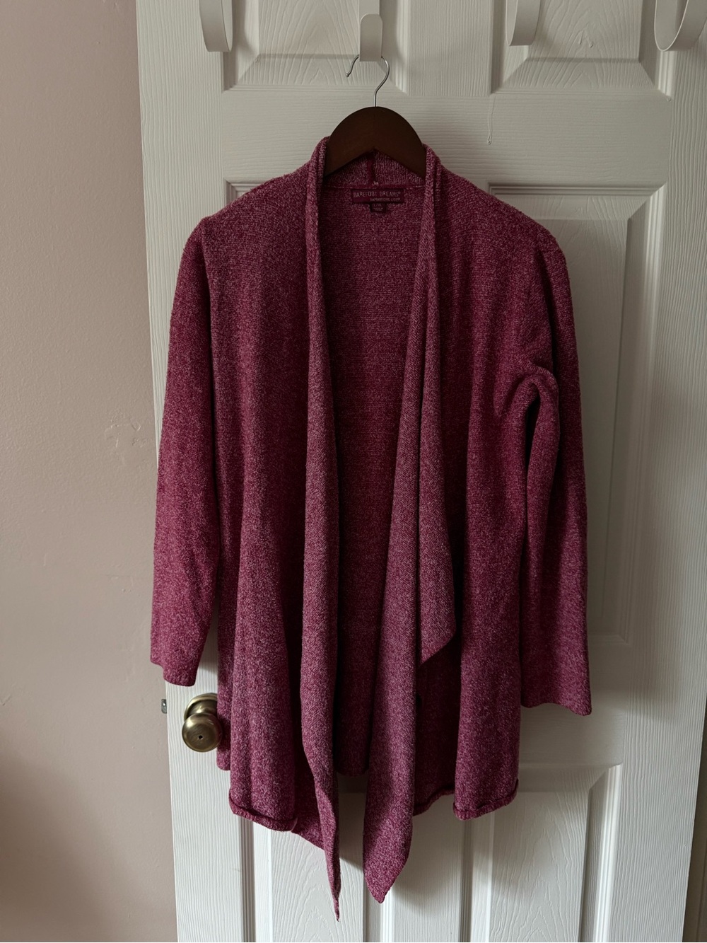 Barefoot Dreams CozyChic Lite Waterfall Pink Cardigan Size L/XL Open Front